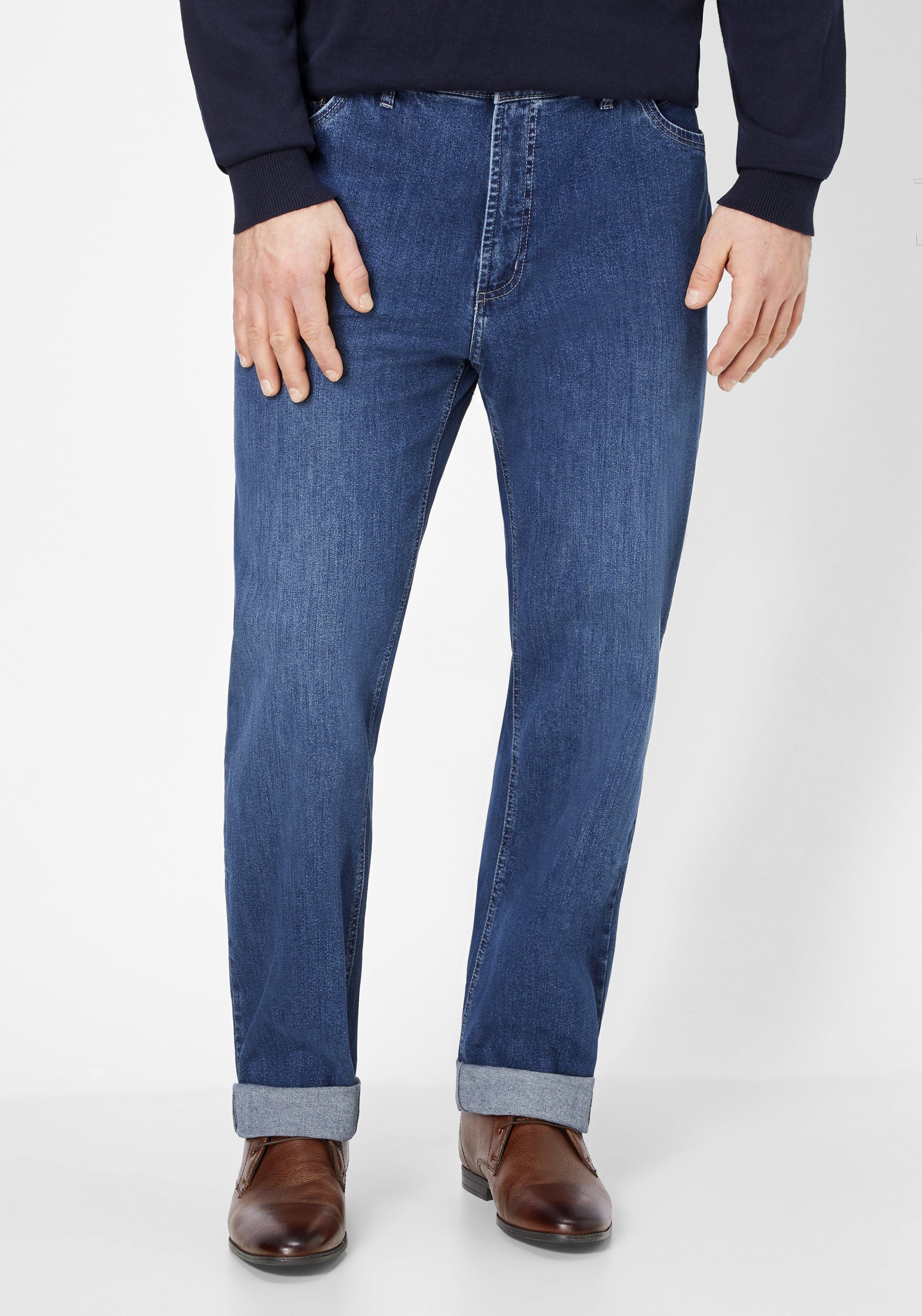 Suprax Regular-fit-Jeans Jeans mit elastischem Komfort-Dehnbund und Sicherheitstasche
