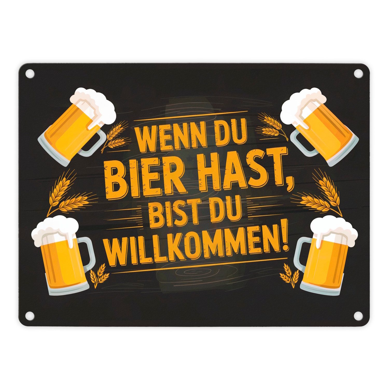 speecheese Metallschild Wenn du Bier hast bist willkommen! Bierkrüge Metallschild in 15x20 cm