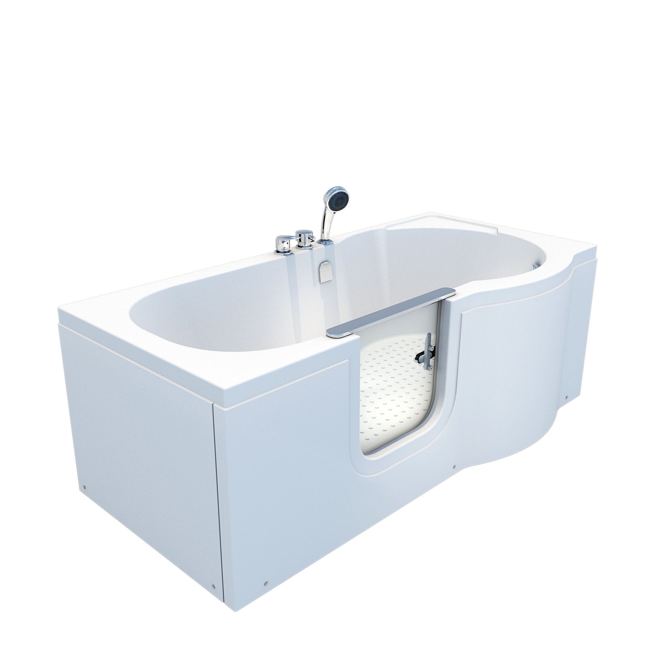 AcquaVapore Badewanne Seniorenwanne mit Tür S12-L-ALL Badewanne 170x85cm, (1-tlg), mit Ablaufgarnitur