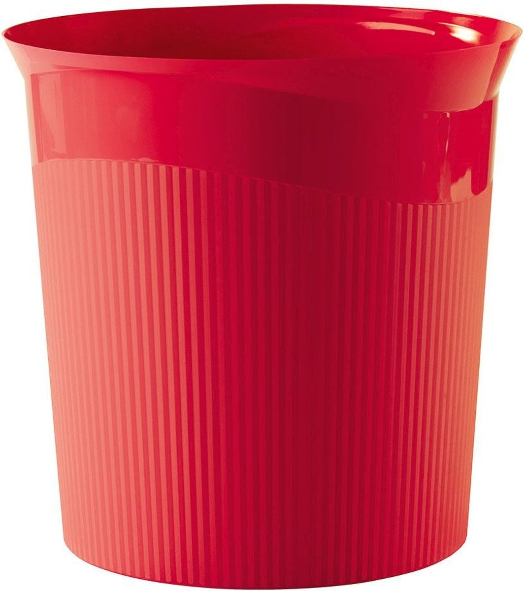 Papierkorb Papierkorb Re-Loop 13 Liter 100% Recyclingmaterial rund rot