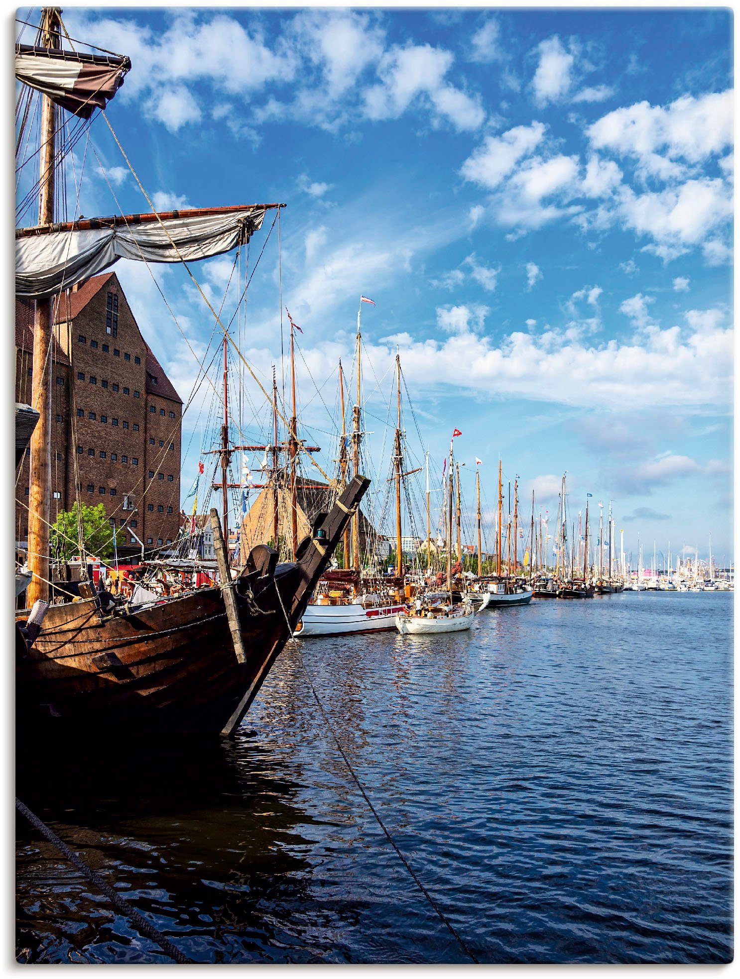 Artland Wandbild Segelschiffe auf Warnow Leinwandbild, als versch. (1 von Rostock, Größen St), Schiffen & Bilder Booten oder Wandaufkleber in Alubild, Poster