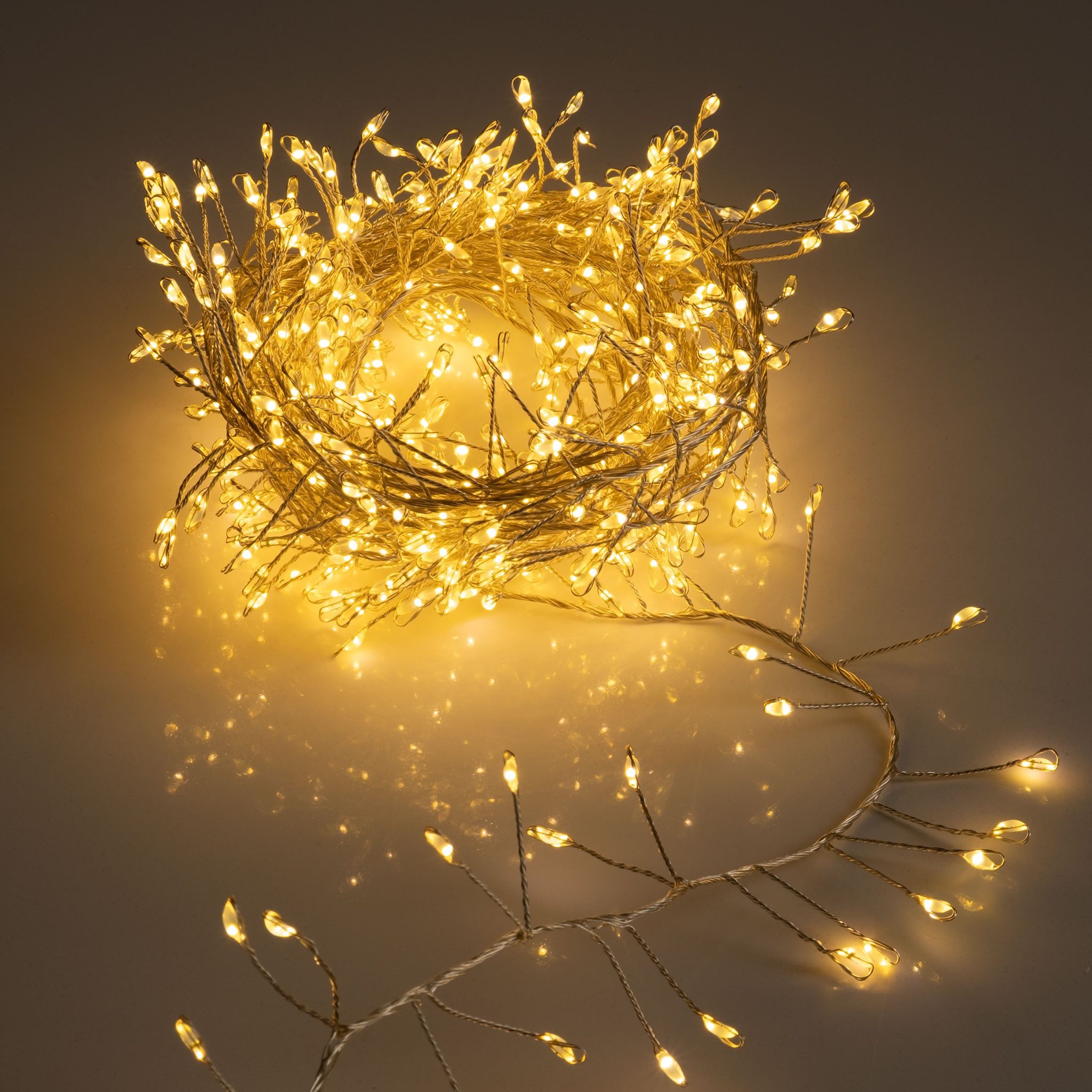 Spetebo Lichterkette Silver Wire CLUSTER Lights - 480 LED, 480-flammig
