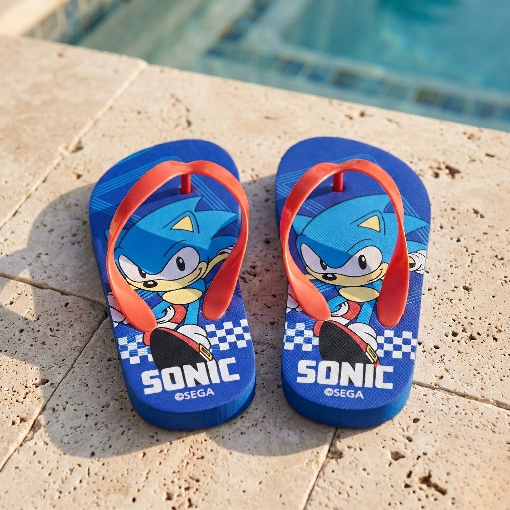 Sonic The Hedgehog Sonic The Hedgehog Flip Flops Sandalen Zehentrenner Gr. 28-35 Zehentrenner