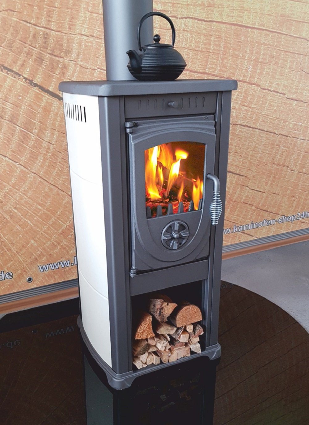 ECOfoxx Kaminofen Okta mit Herdplatte, creme, günstig online kaufen