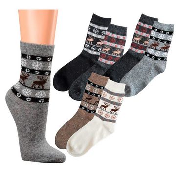 FussFreunde Socken 2 Paar Socken mit Alpaka-Wolle Skandinavien Style für Damen & Herren