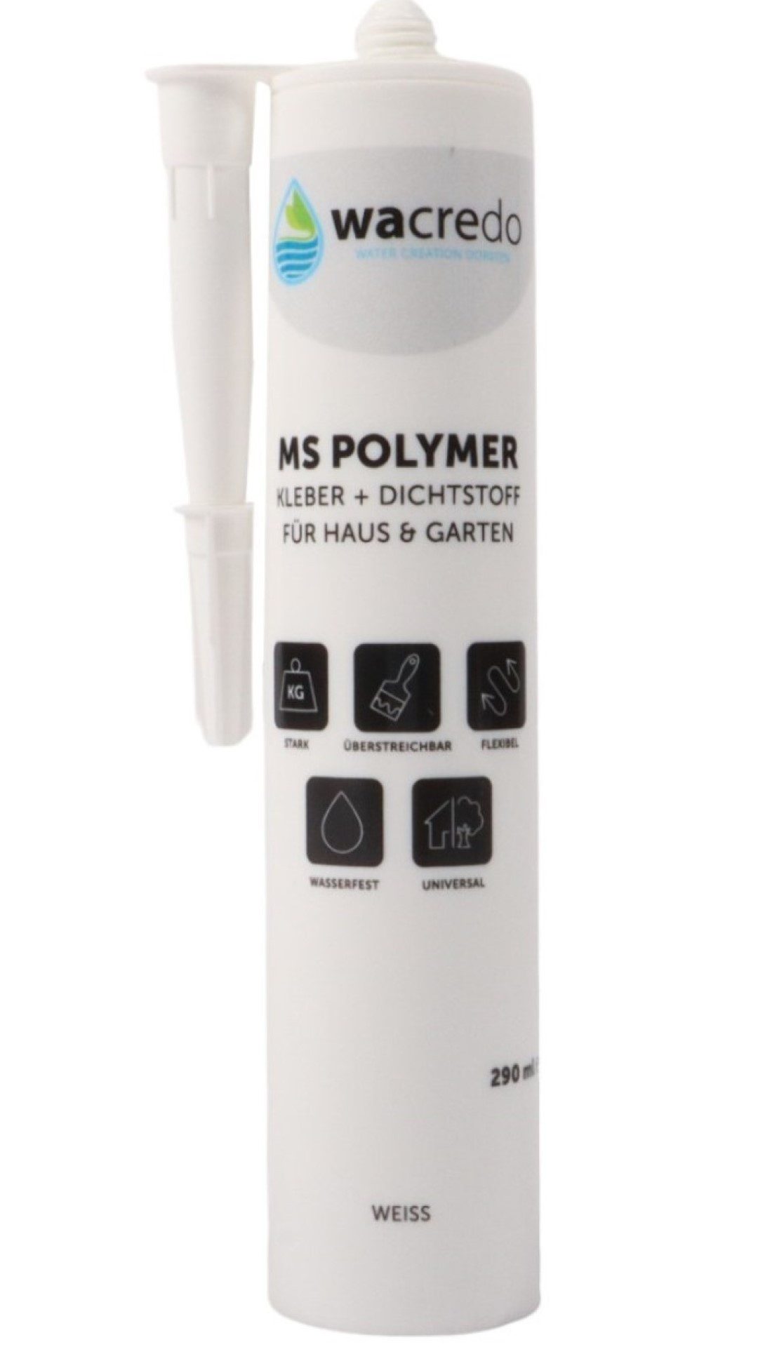 Wacredo Montagekleber MS Polymer Kleb- und Dichtstoff weiß, Teichfolienkleber