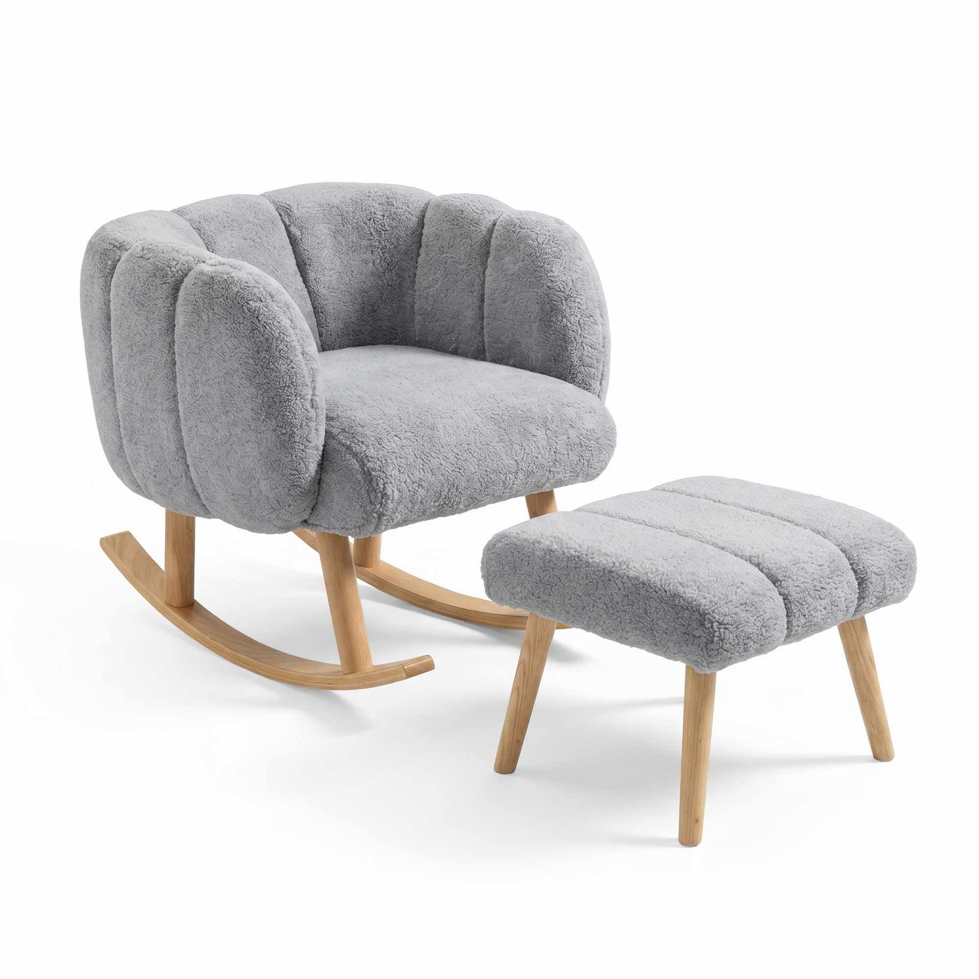 Skye Decor Schaukelstuhl Lotus Schaukelstuhl-Pouf-Set (Set, 2 St), 2-teiliges Set