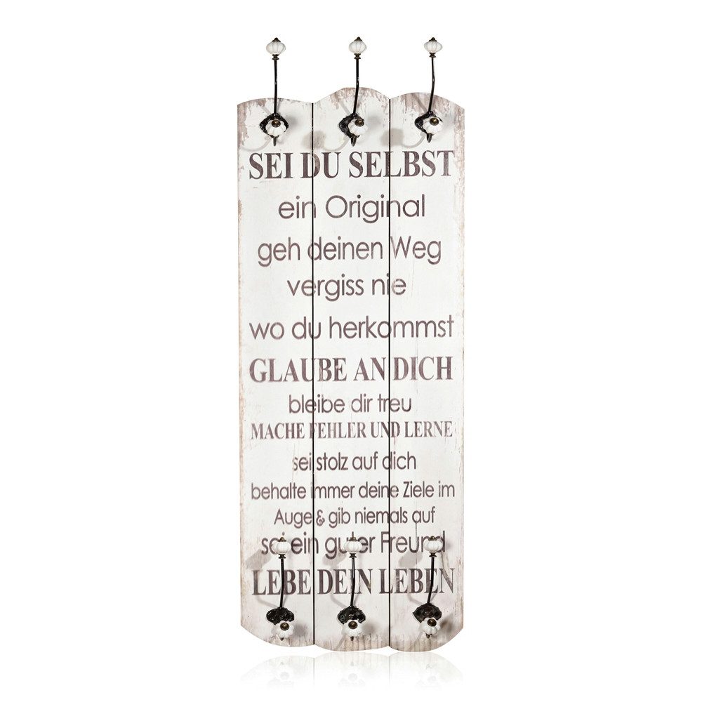 Mucola Wandgarderobe Wandgarderobe 100cm Shabby Garderobenpaneel 6 Hakenlei günstig online kaufen