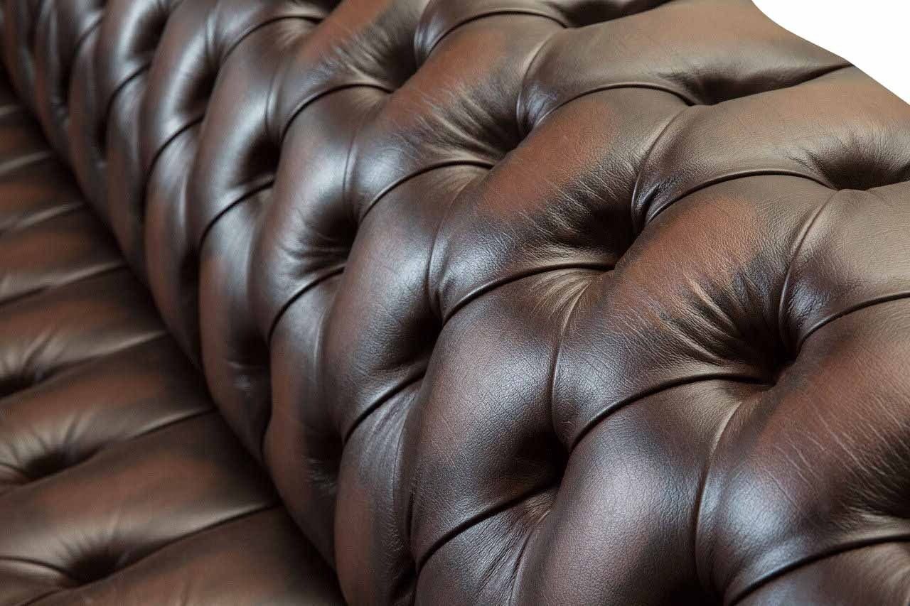 Europa Chesterfield-Sofa Made Leder Sofa 1 Teile, Sofort, JVmoebel Design 4 Leder Sitzer Couchen in Chesterfield 100%