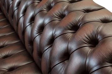 JVmoebel Chesterfield-Sofa Chesterfield 4 Sitzer Leder Design Couchen Sofa 100% Leder Sofort, 1 Teile, Made in Europa