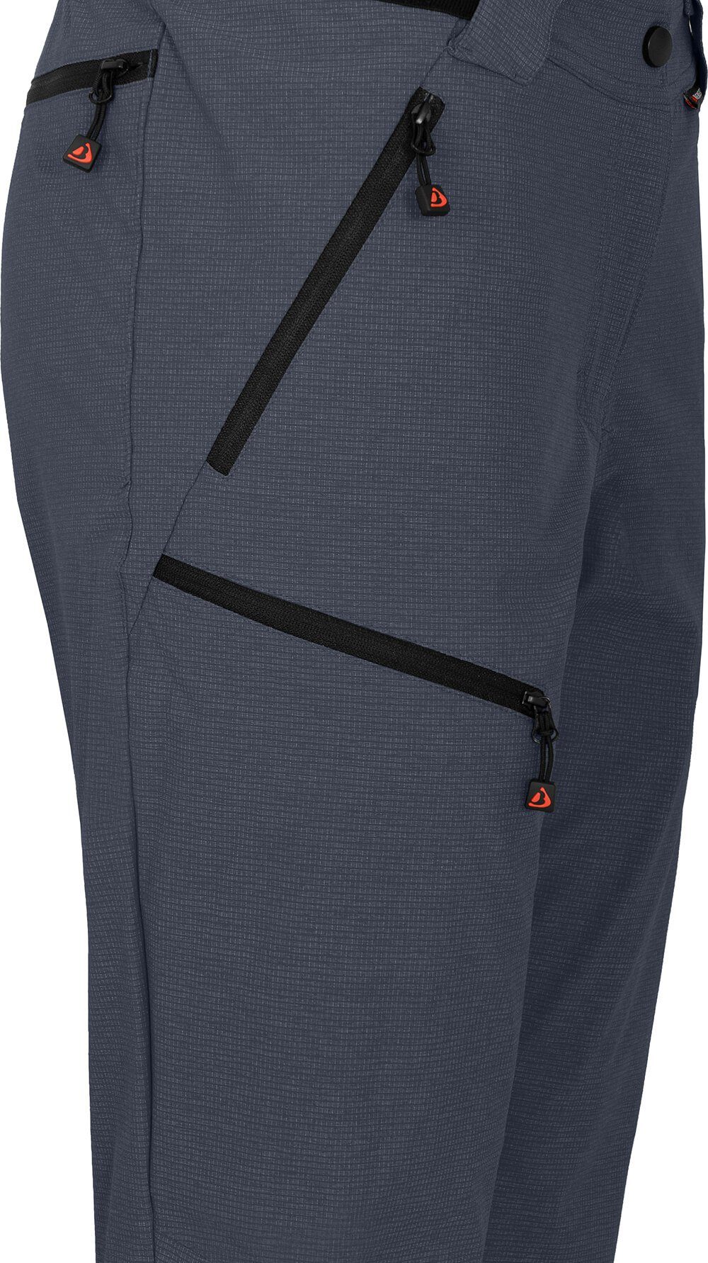 Bergson Outdoorhose PORI Damen elastisch, Wanderhose, Normalgrößen, grau/blau robust