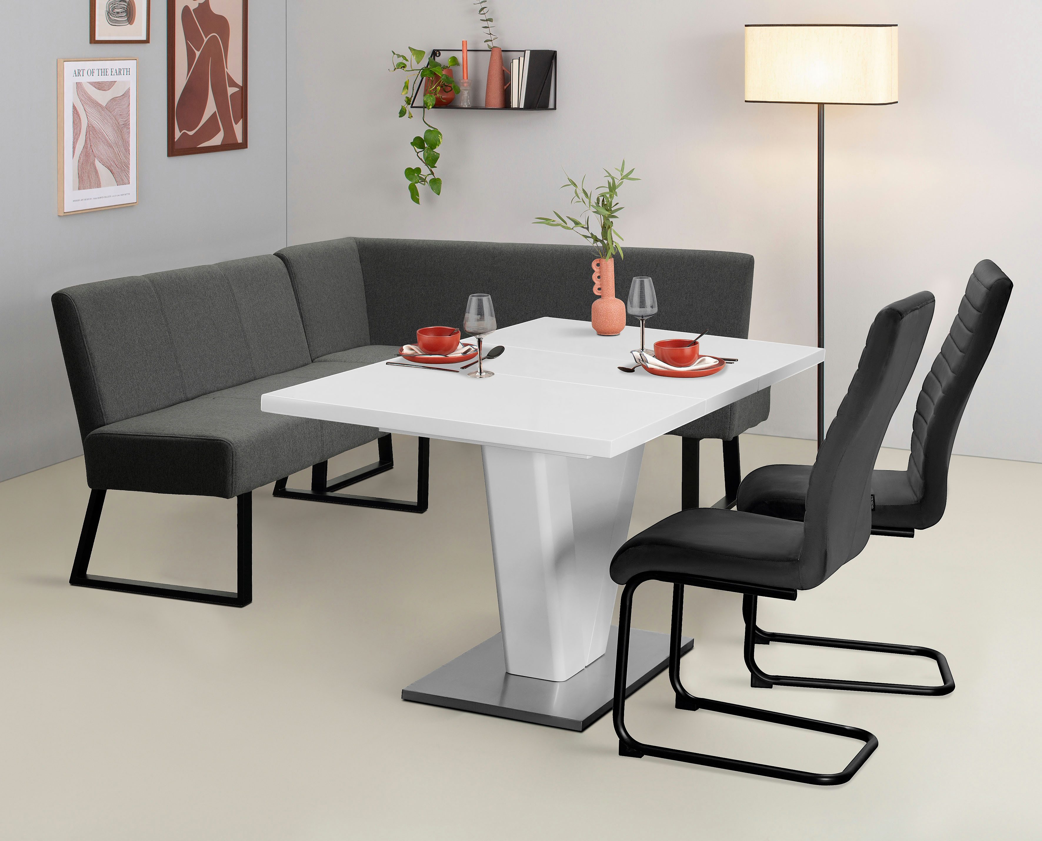 OTTO home Eckbank Gladiole, (Sitzbank, Esszimmerbank, Bank), mit Taschenfed günstig online kaufen