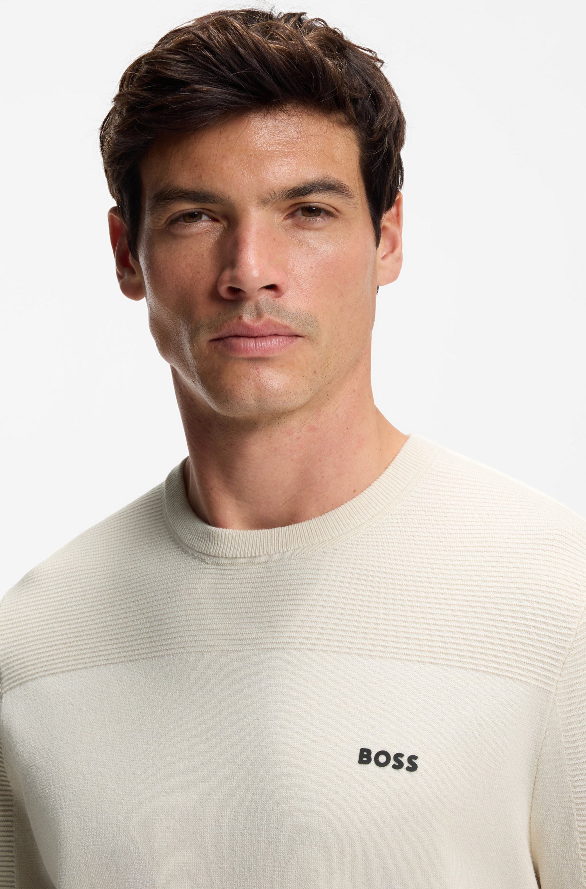 BOSS GREEN Strickpullover KN Momentum-X CN Rundhalsausschnitt, Regular Fit, günstig online kaufen