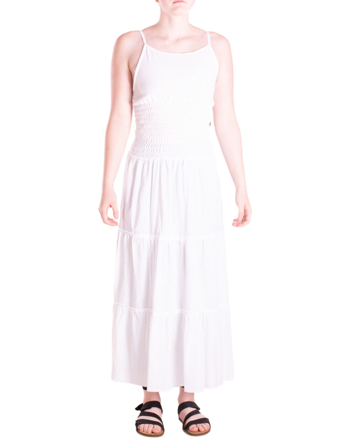 Vishes Maxikleid Damen Kleid Spaghettiträger Smok Stufenrock Baumwolle Alternative Mode, Boho, Hippie, Ethno, Festival
