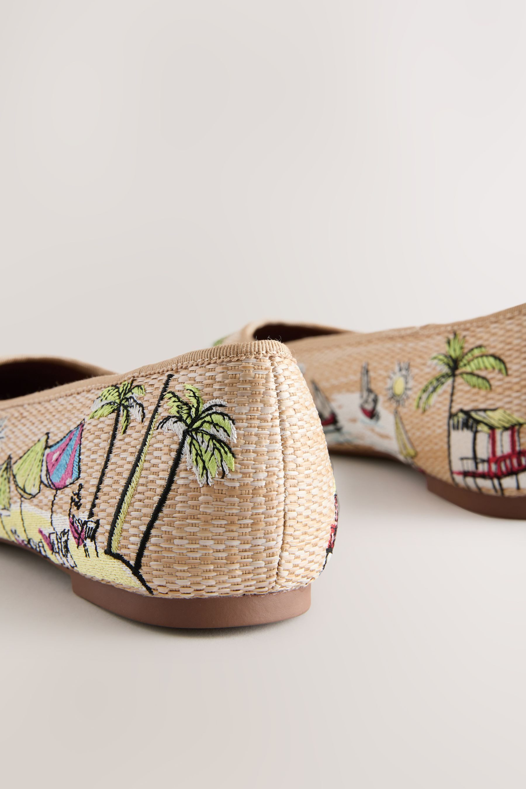 Next Forever Comfort® Bestickte Ballerinas aus Bast Ballerina (1-tlg)