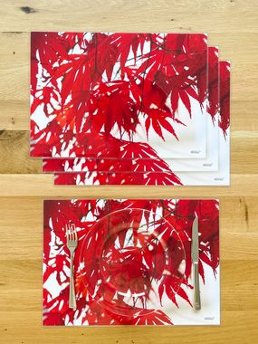 Platzset, Artipics Tischsets Japanischer Ahorn Abwaschbar Kunststoff 4 Stk, Artipics Tischkunst, (1-St)