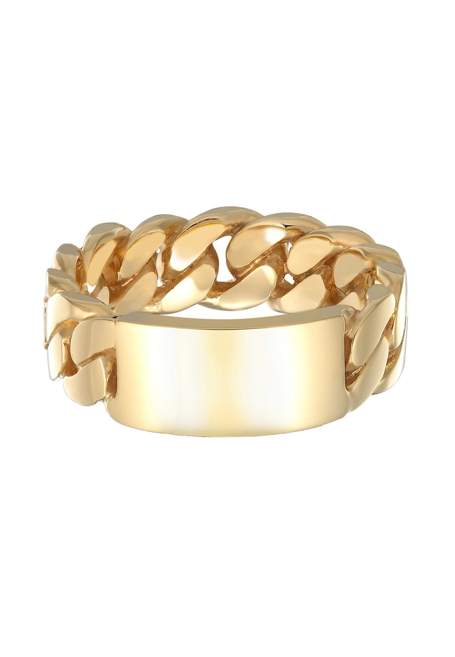 Kuzzoi Silberring Herren Platte Siegelring 925 Glieder Gold Silber, Panzer Siegelring