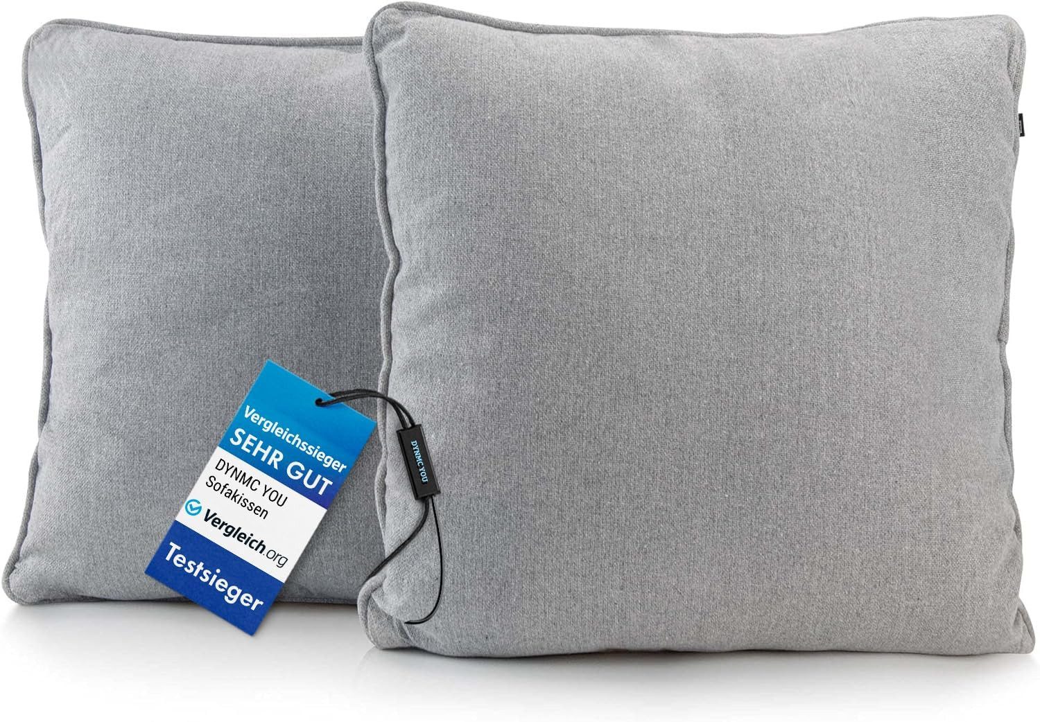 DYNMC you Sofakissen mit Füllung und Bezug - 2er Set mit Viel Füllung, Rückenkissen mit Baumwoll-Bezug - Bequeme Dekokissen