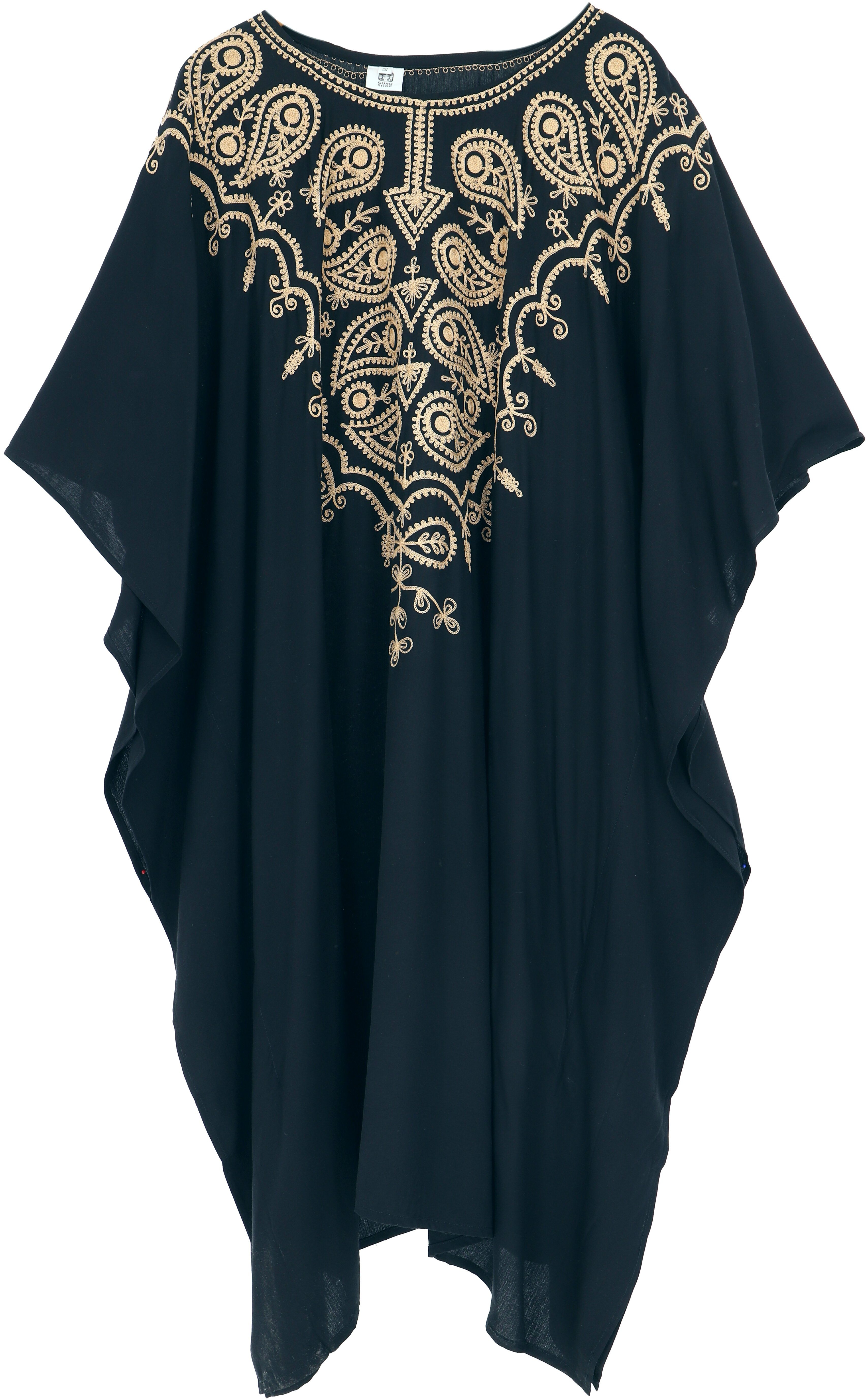Guru-Shop Midikleid Mittellanger bestickter Boho Kaftan, günstig online kaufen