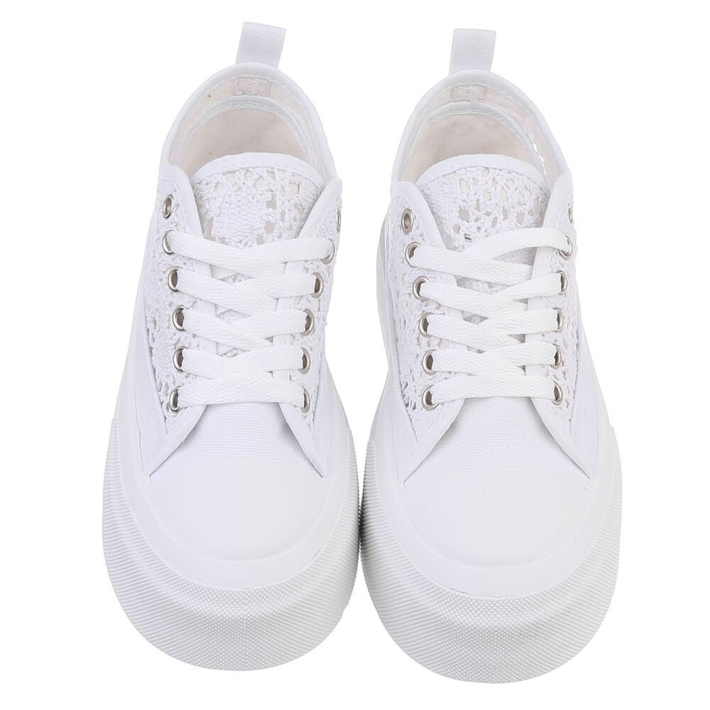 Ital-Design Damen Low-Top Freizeit Sneaker (88828252) Flach Sneakers Low in Weiß