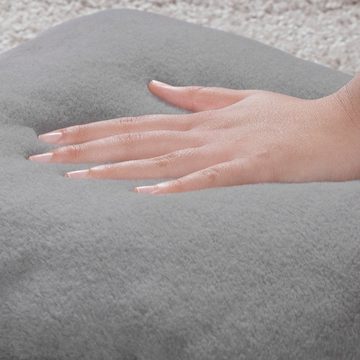 TeppichHome24 Dekokissen Flauschiges Kissen mit waschbarem Bezug in anthrazit