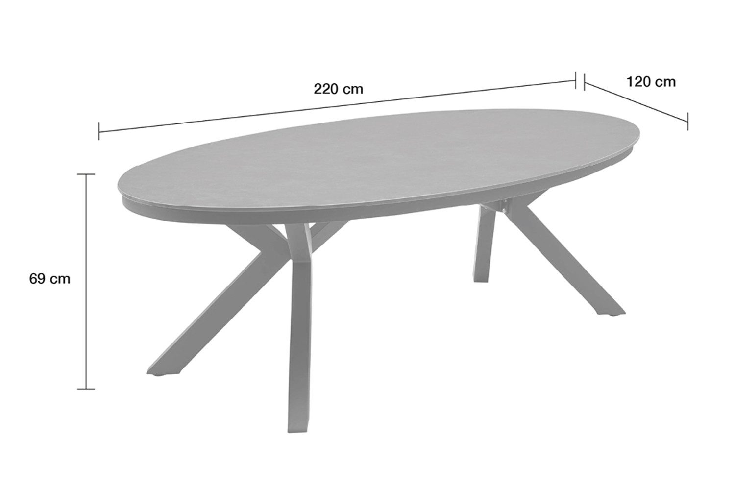 dasmöbelwerk Gartentisch Gartentisch Malte Esstisch Terrassentisch 220x120x69cm sintered stone