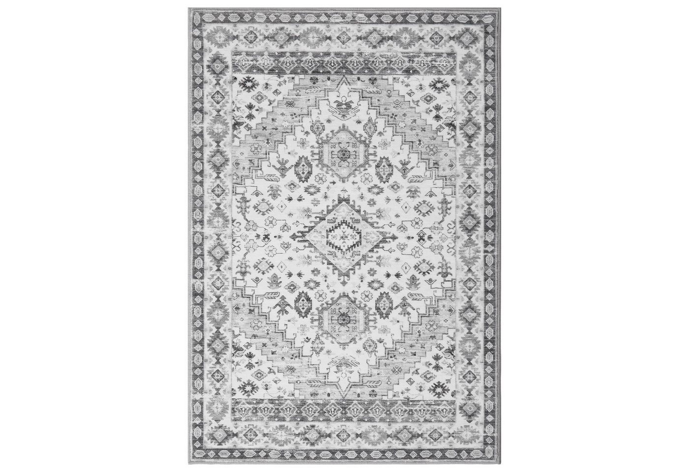 GarveeMore Teppich Waschbarer Vintage Orientteppich Designteppich Läufer Teppich, Rechteckig, Niedriger Flor, Antirutsch, für Flur, Wohnzimmer, Küche