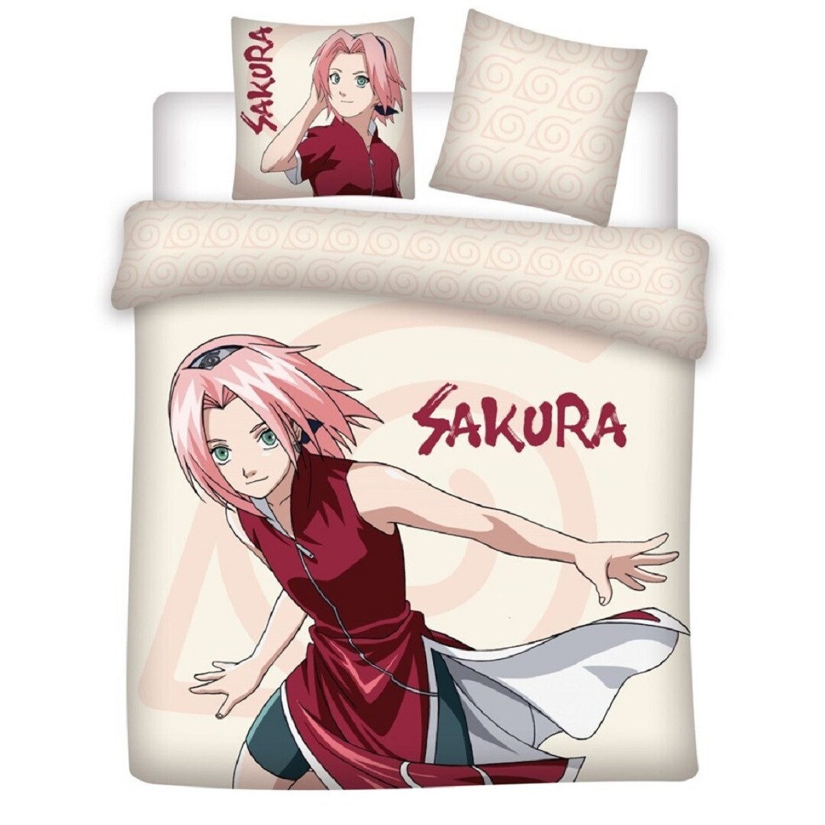 Naruto Bettwäsche Bettwäsche Set 240 × 220 cm mit 2x Kissenbezug 65x65 cm, 3 teilig