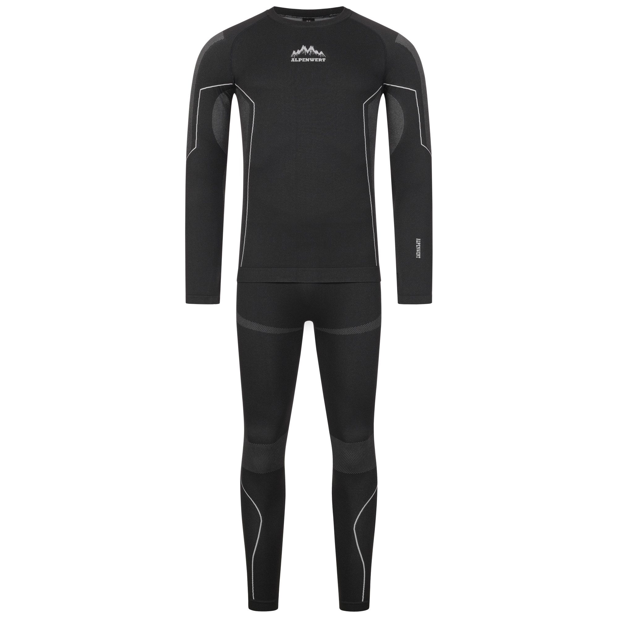 Alpenwert Thermounterhemd Herren Thermounterwäsche Set – wärmend & atmungsaktiv (Set, 2er-Pack) ideal für Wintersportaktivitäten, atmungsaktiv mit Daumenloch