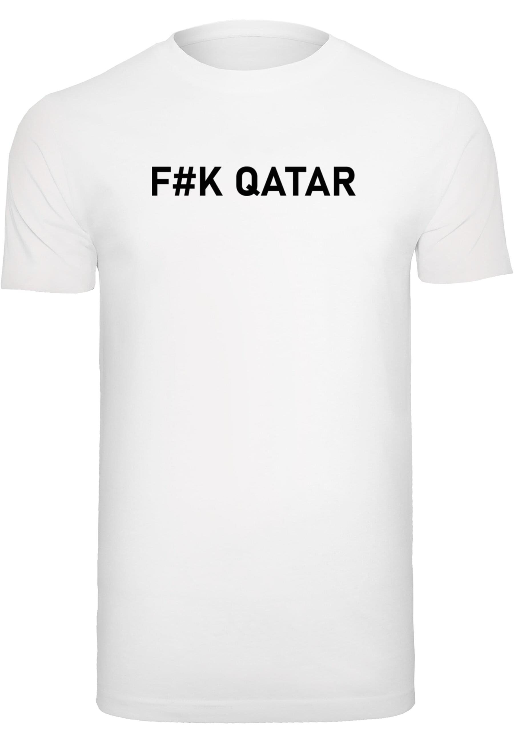Round Herren Merchcode F#K Qatar white T-Shirt Neck T-Shirt (1-tlg)