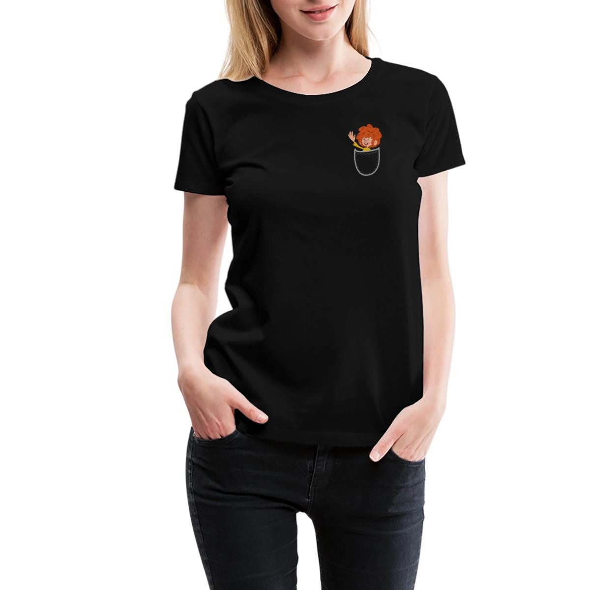 Spreadshirt T-Shirt Pumuckl Design Mit Fröhlich Winkendem Pumuckl Frauen Pr günstig online kaufen