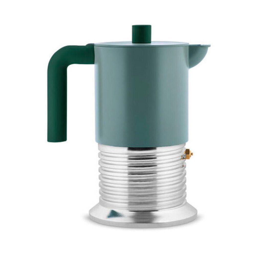 Alessi Geschirr-Set Vite Espressokocher 6 Tassen grün, Almuminiumguss