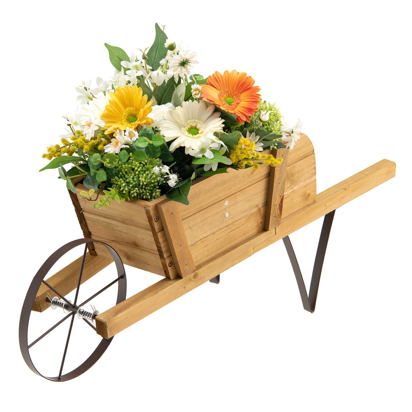 COSTWAY Blumenständer, mit 9 magnetischen Zubehörteilen & 2 Griffen, Walnuss