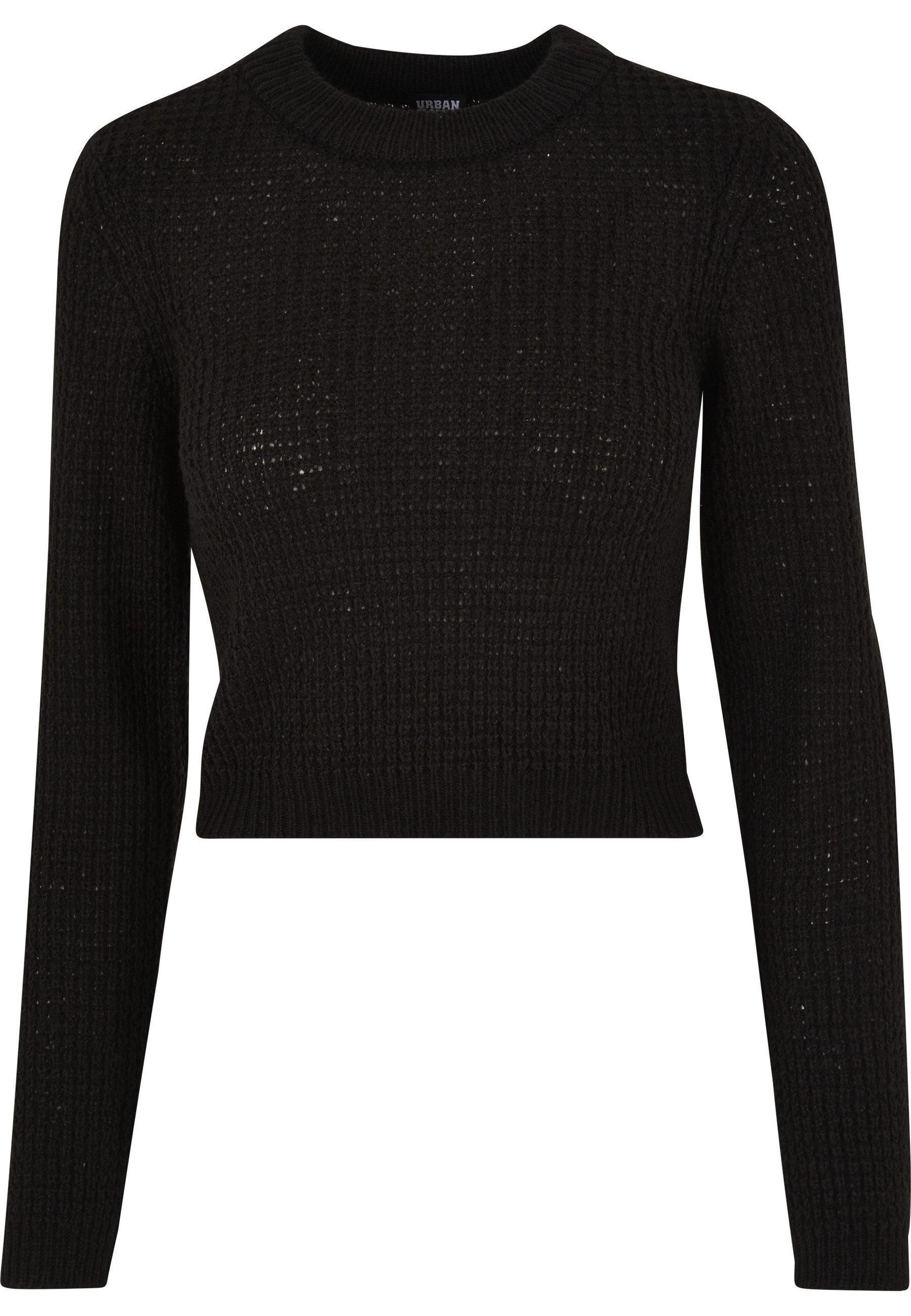 Rundhalspullover Urban Classics Damen Ladies Short Waffle Sweater