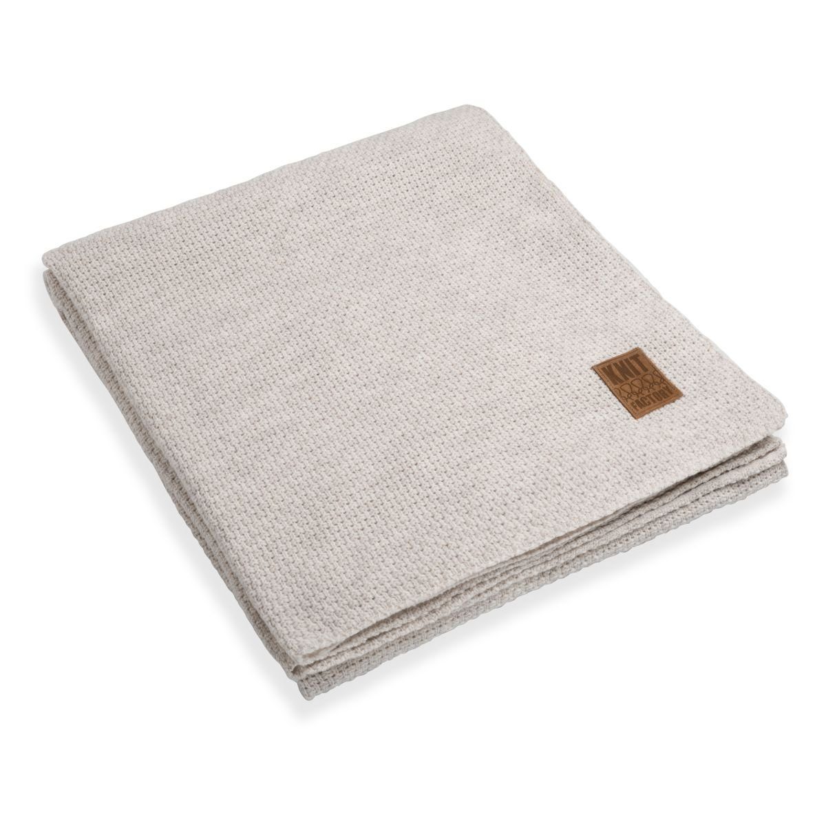 Wolldecke Jesse Plaids 195x225 cm Glatt Beige, Knit Factory, Tagesdecke Kuscheldecke Decke Wohndecke