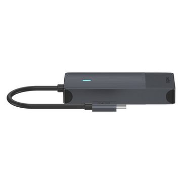 Rapoo UCM-2001 USB-C Multiport Adapter, 4in1, Grau USB-Adapter USB-C zu HDMI, USB 3.0 Typ A, 15 cm