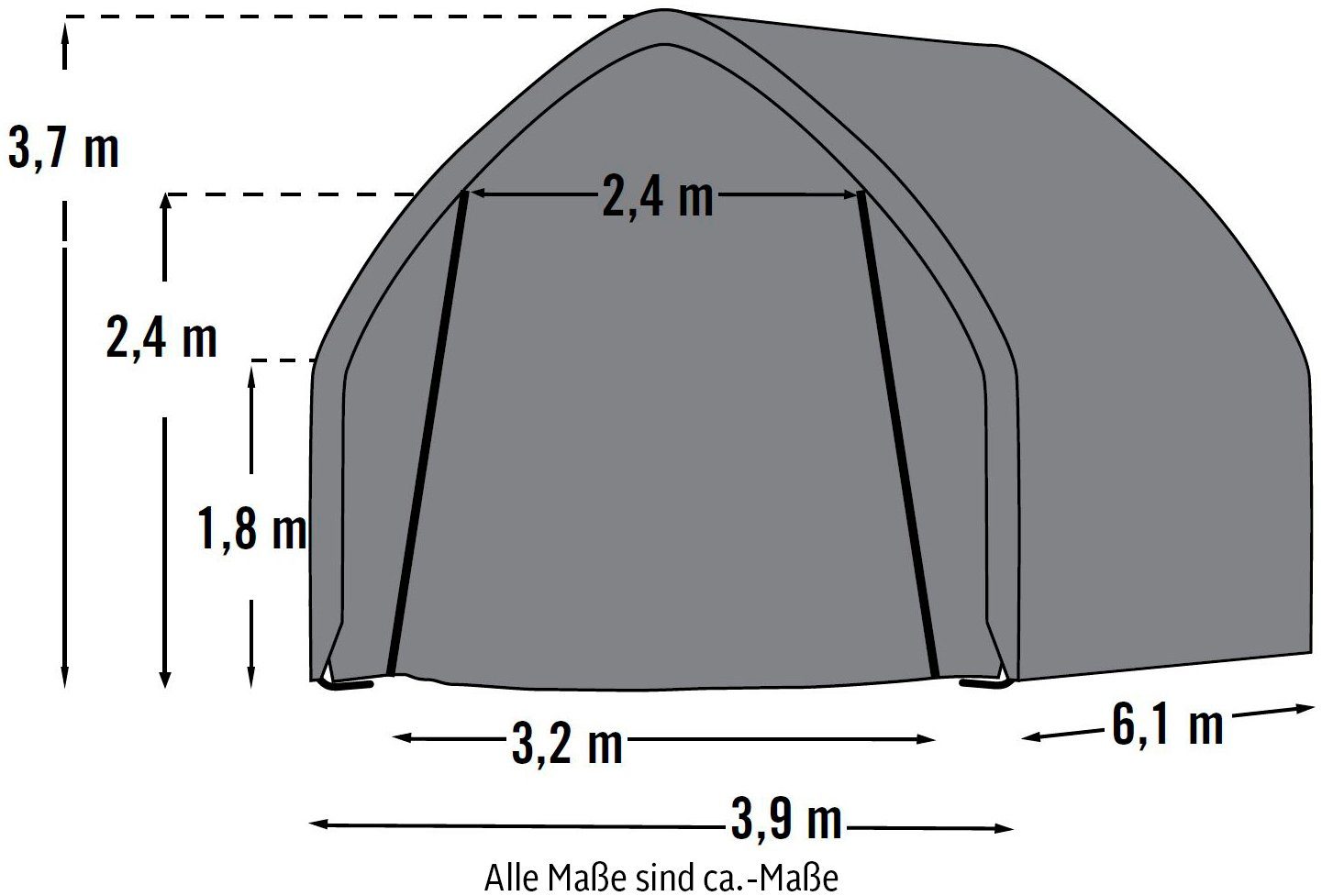 Garage Garage-in-a-Box, Auf- ShelterLogic sehr und BxTxH: Abbau, cm 390x610x370 schneller