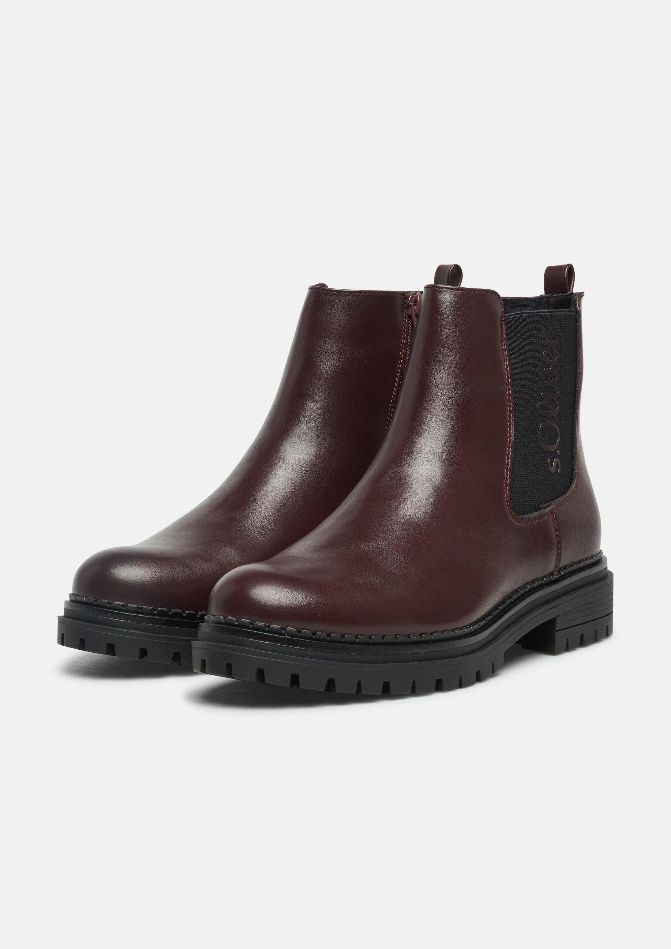 s.Oliver Chelsea boots Stiefel Chelsea Boots in Leder-Optik mit Logo-Schriftzug – Bild 3 von 3