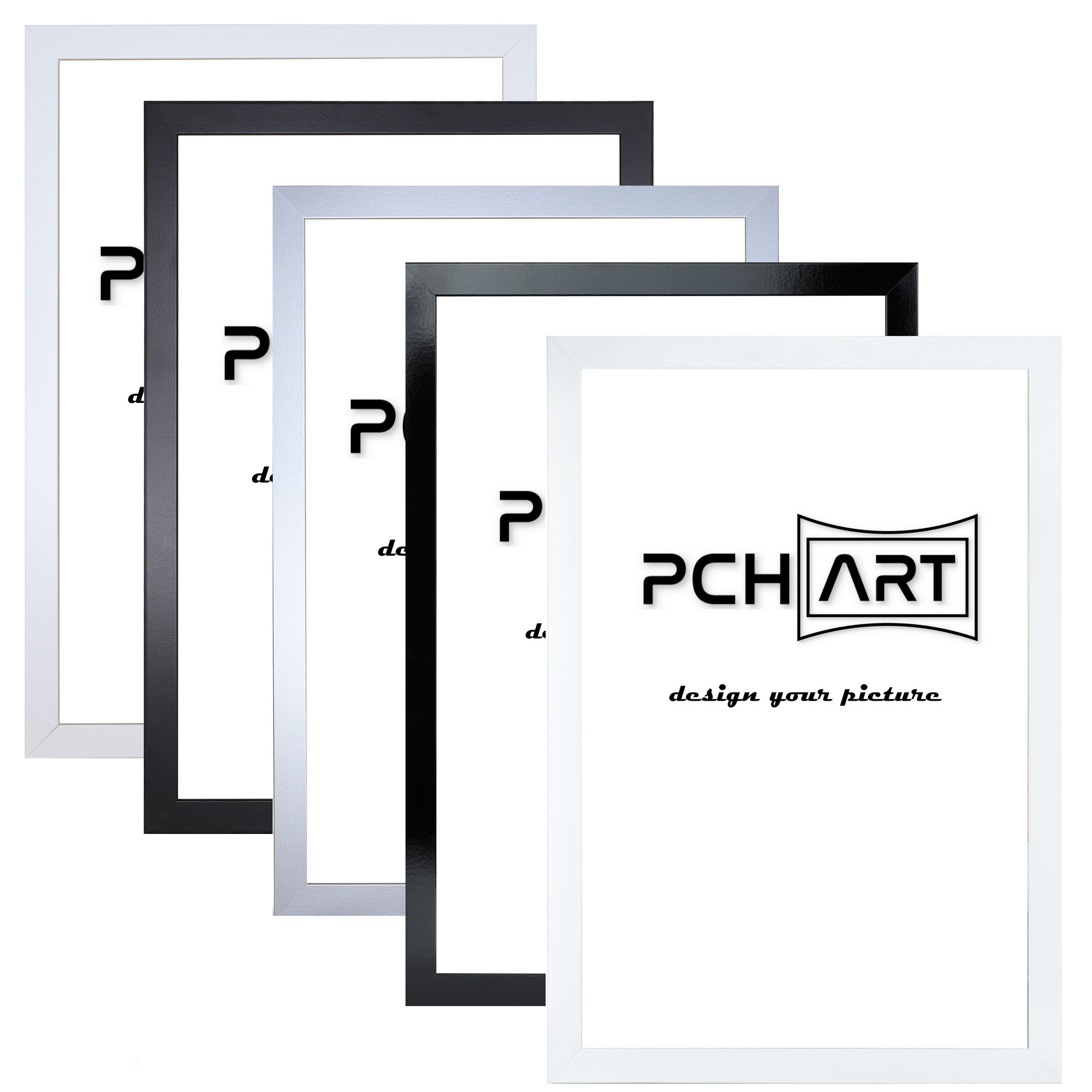 PCH[art] Bilderrahmen Rahmen New Alaya, in: weiß schwarz Alu, Größe: 10x15 günstig online kaufen