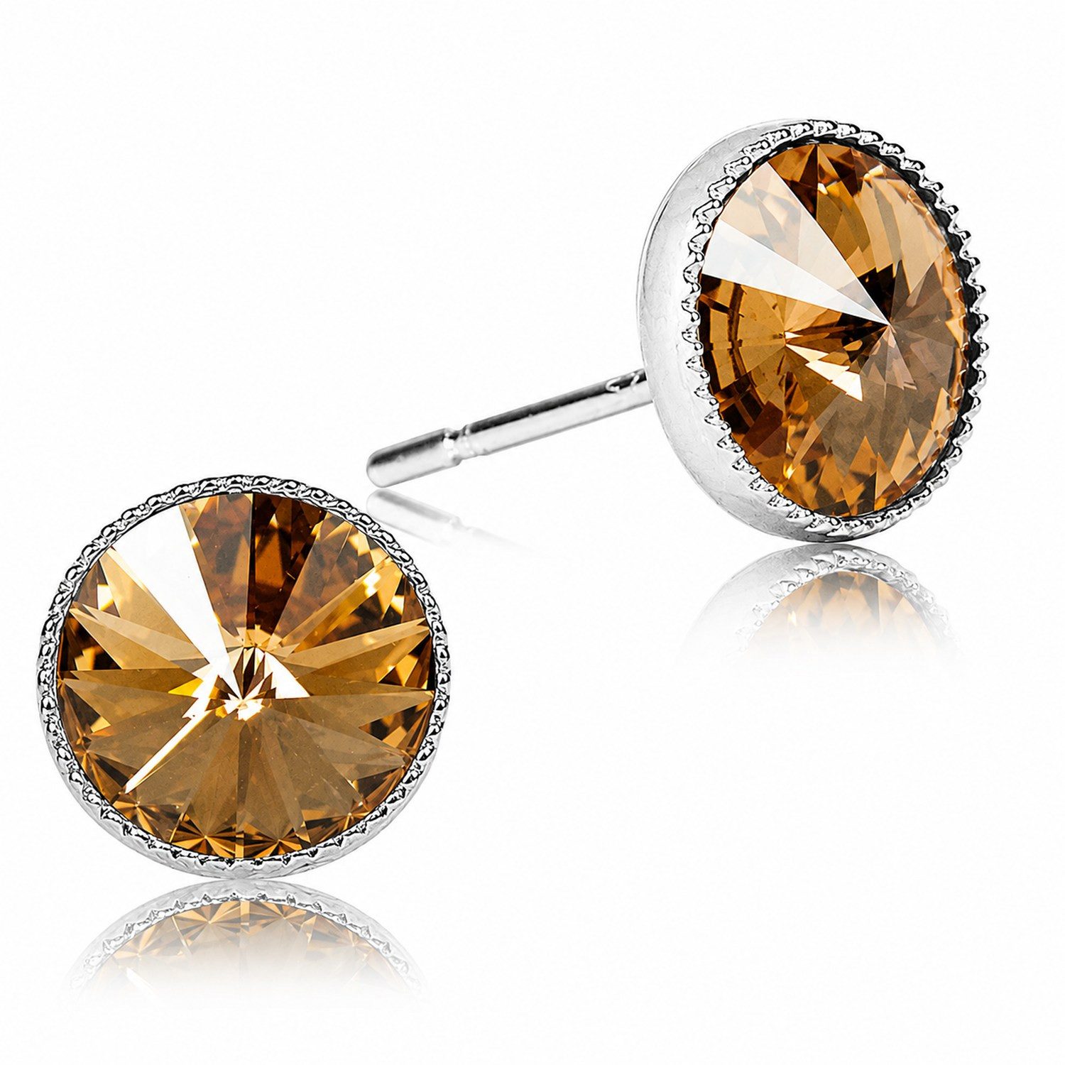 Paar Ohrstecker LUISIA® Solitär Ohrstecker "Joy" mit Kristallen von Swarovski®