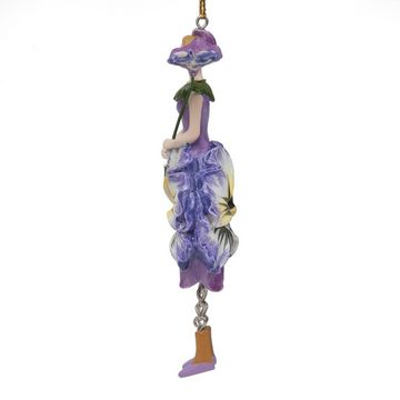 ROSEMARIE SCHULZ Heidelberg Dekofigur Blumenmädchen Stiefmütterchen zum Hängen Dekohänger Blumen Deko-Objekt, Handbemalte Figur aus Polyresin