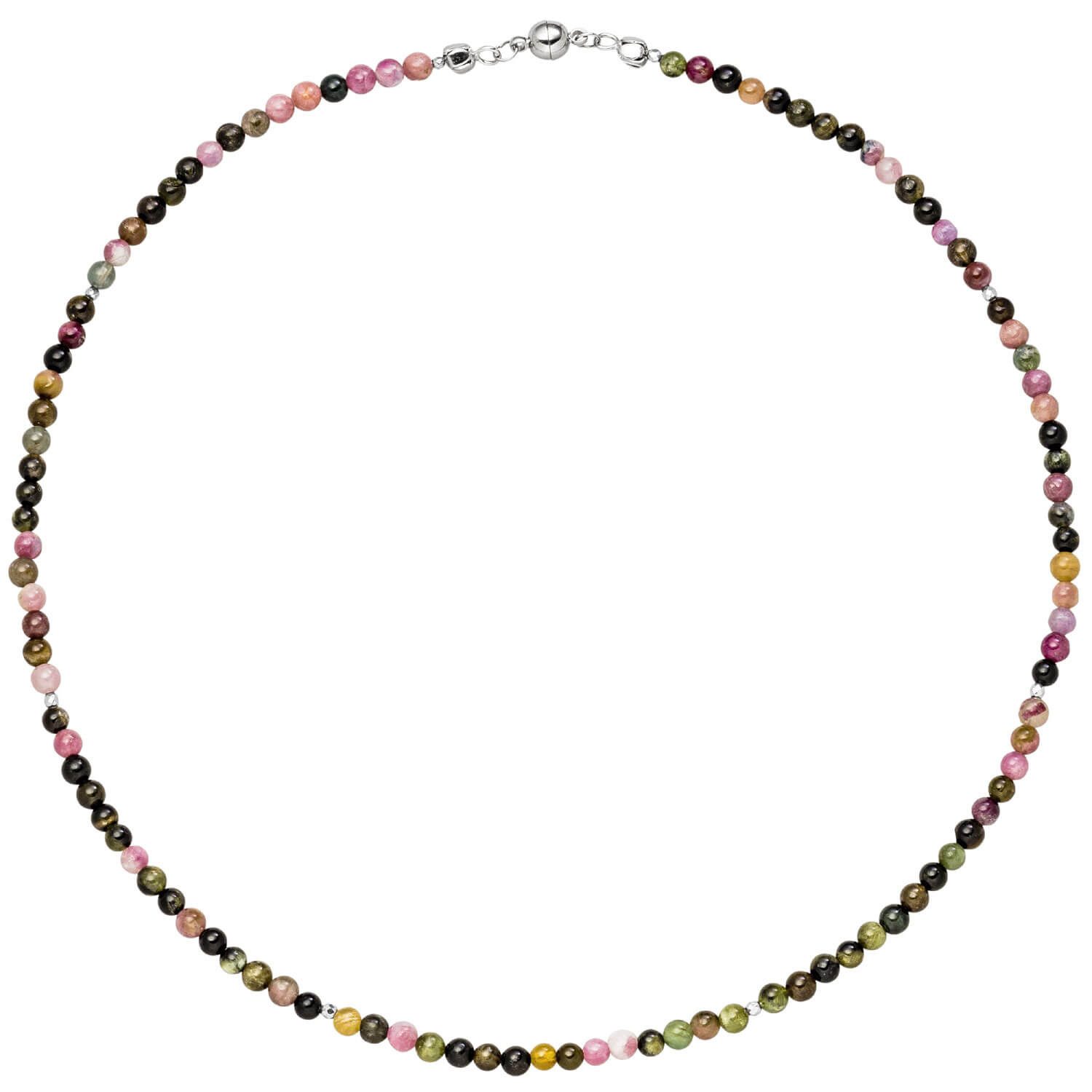 Schmuck Krone Collier Halskette aus Turmalin und Hämatin 45cm
