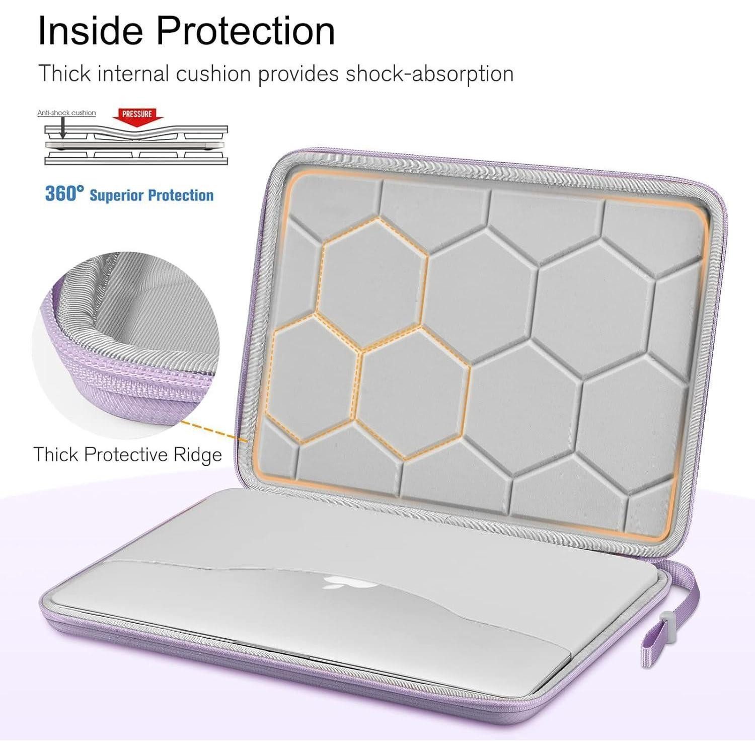 LuxusKollektion Laptoptasche Laptop Tasche MacBook 13,6 14 Air Pro M4 M3 M2 M1 stoßfest ZB Lavendel