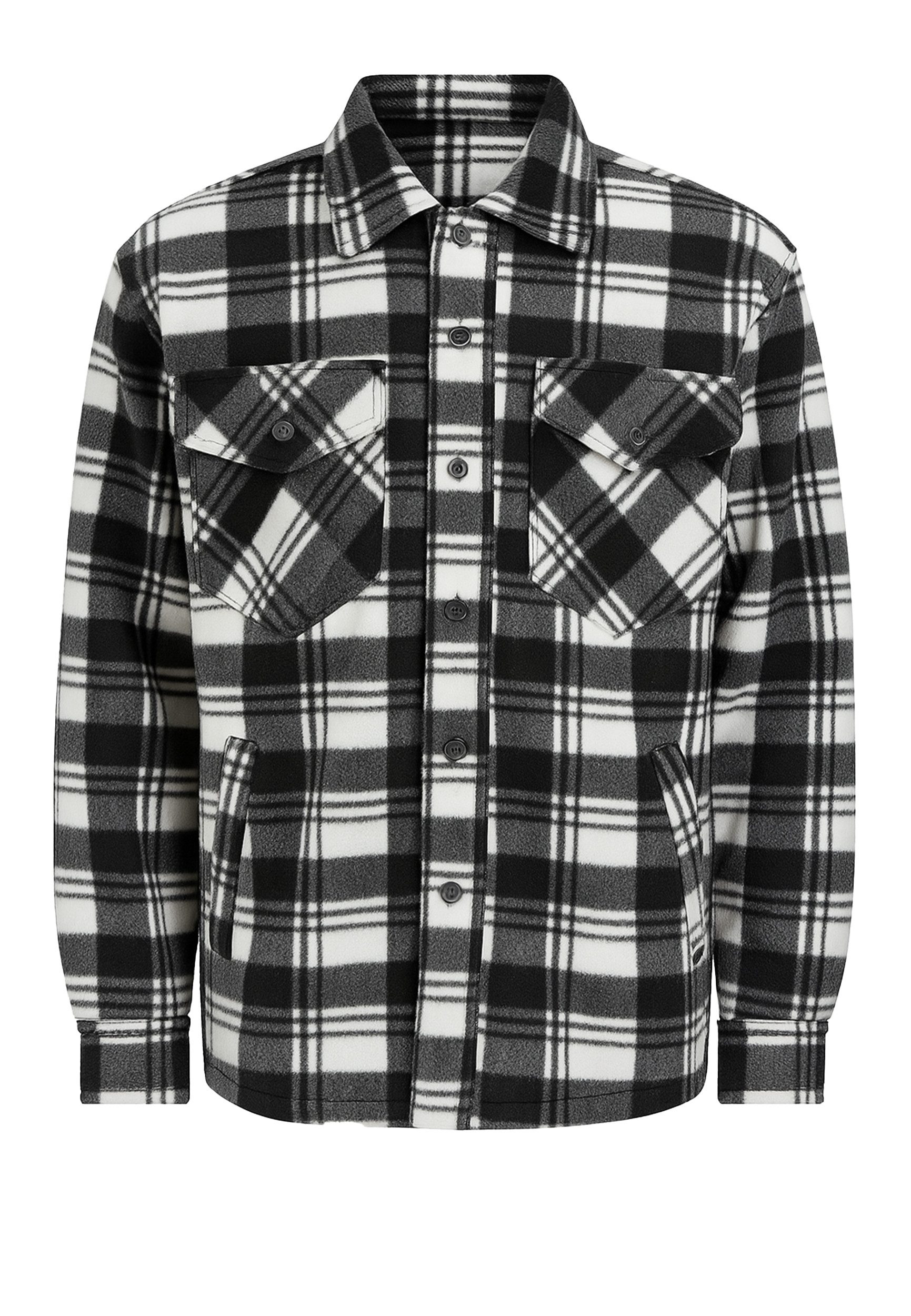 Egomaxx Langarmhemd Fleece Holzfäller Kariert Arbeiterjacke günstig online kaufen