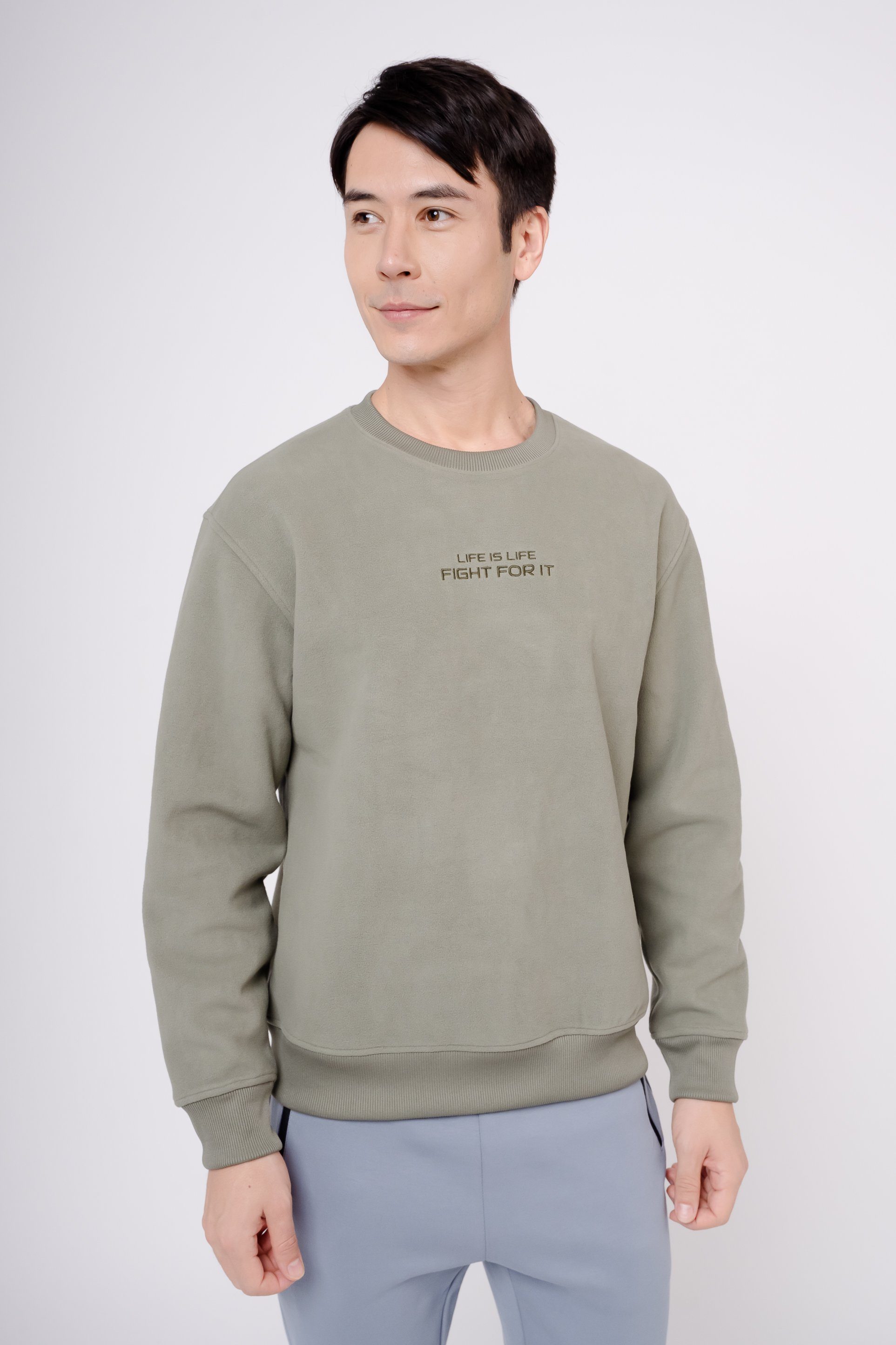 GIORDANO Sweatshirt mit klassischem Rundhalsausschnitt