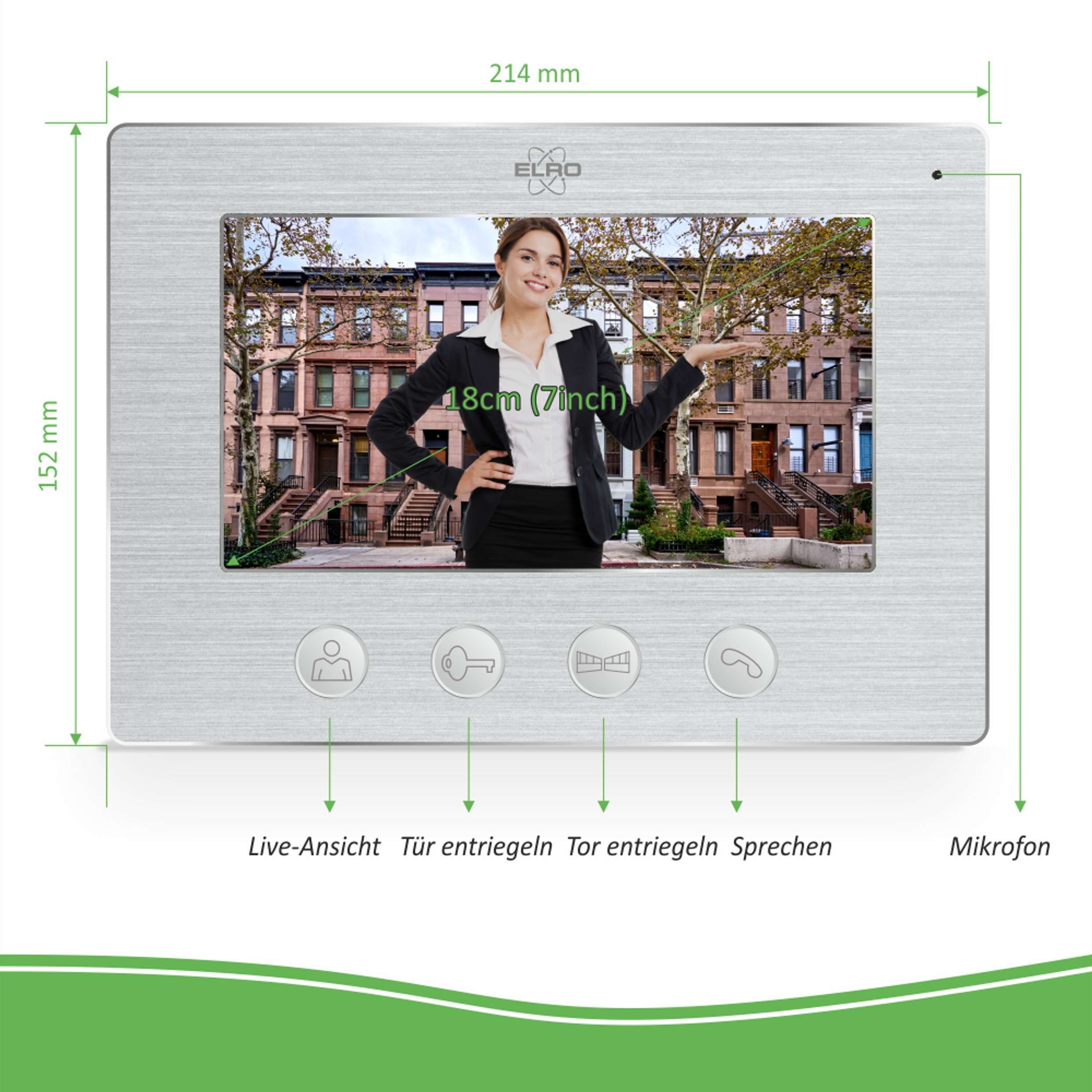 Elro DV477W-M DV477IP-Serie) Türklingel DV477W Smart Home Monitor Extra (Innenbereich, & für