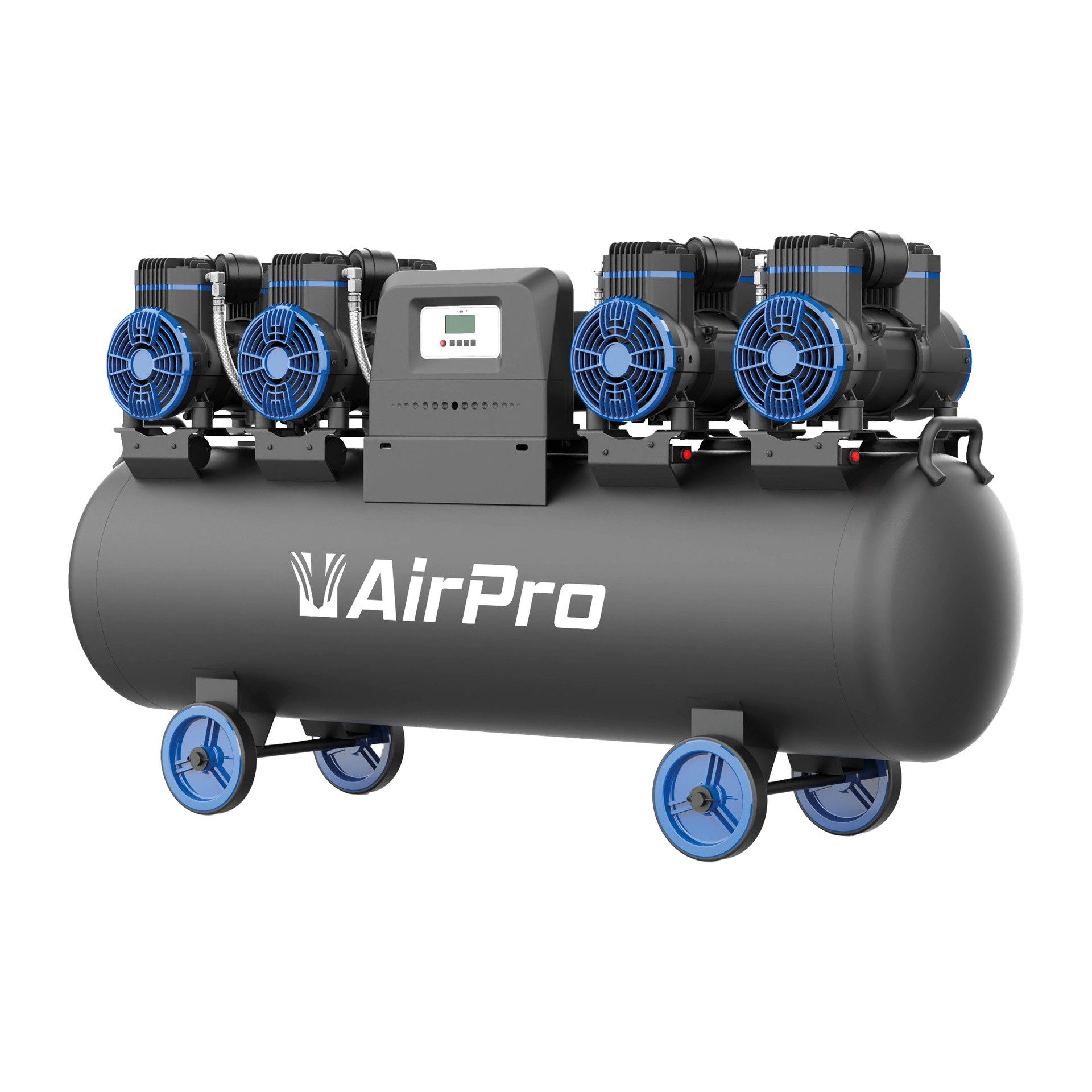 DeTec. Kompressor Airpro Geräuscharmer Luftkompressor - 4x2 PS, 120 Liter Tank, 400 V, 120 l