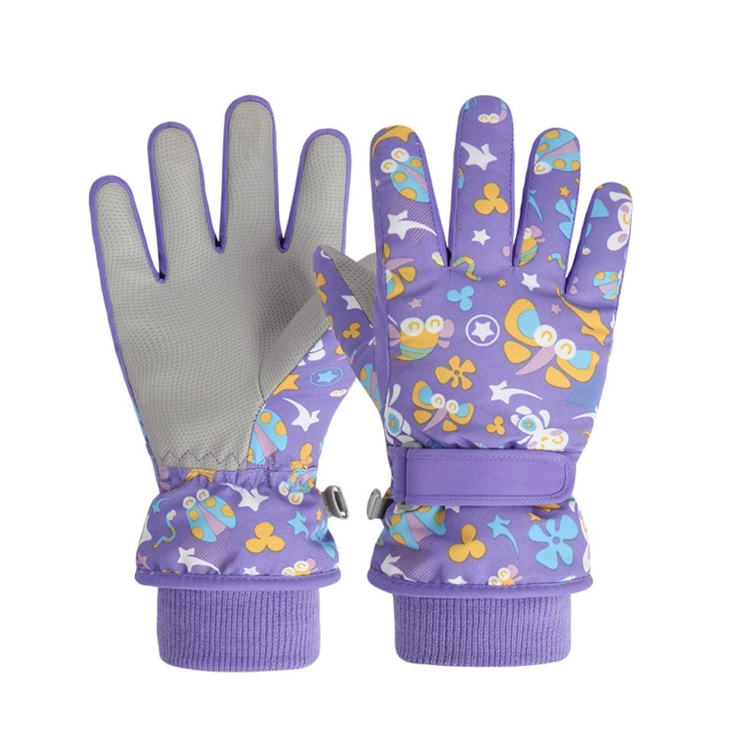 LuxusKollektion Skihandschuhe Kinder Winter Skihandschuhe Violett XS (1-St)
