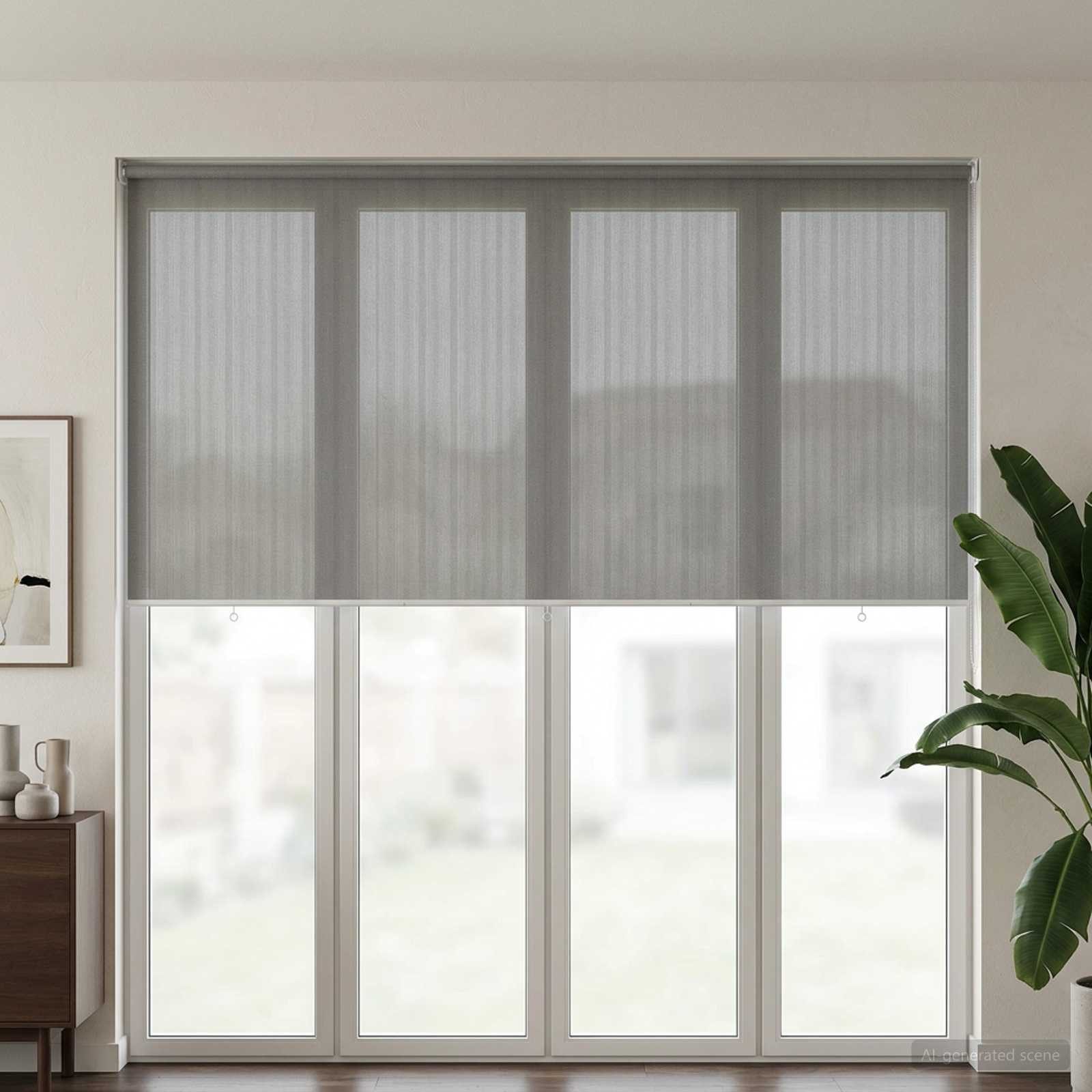 Rollo Außenrollo 90% UV-Block Hellgrau 350 x 230 cm HDPE, vidaXL