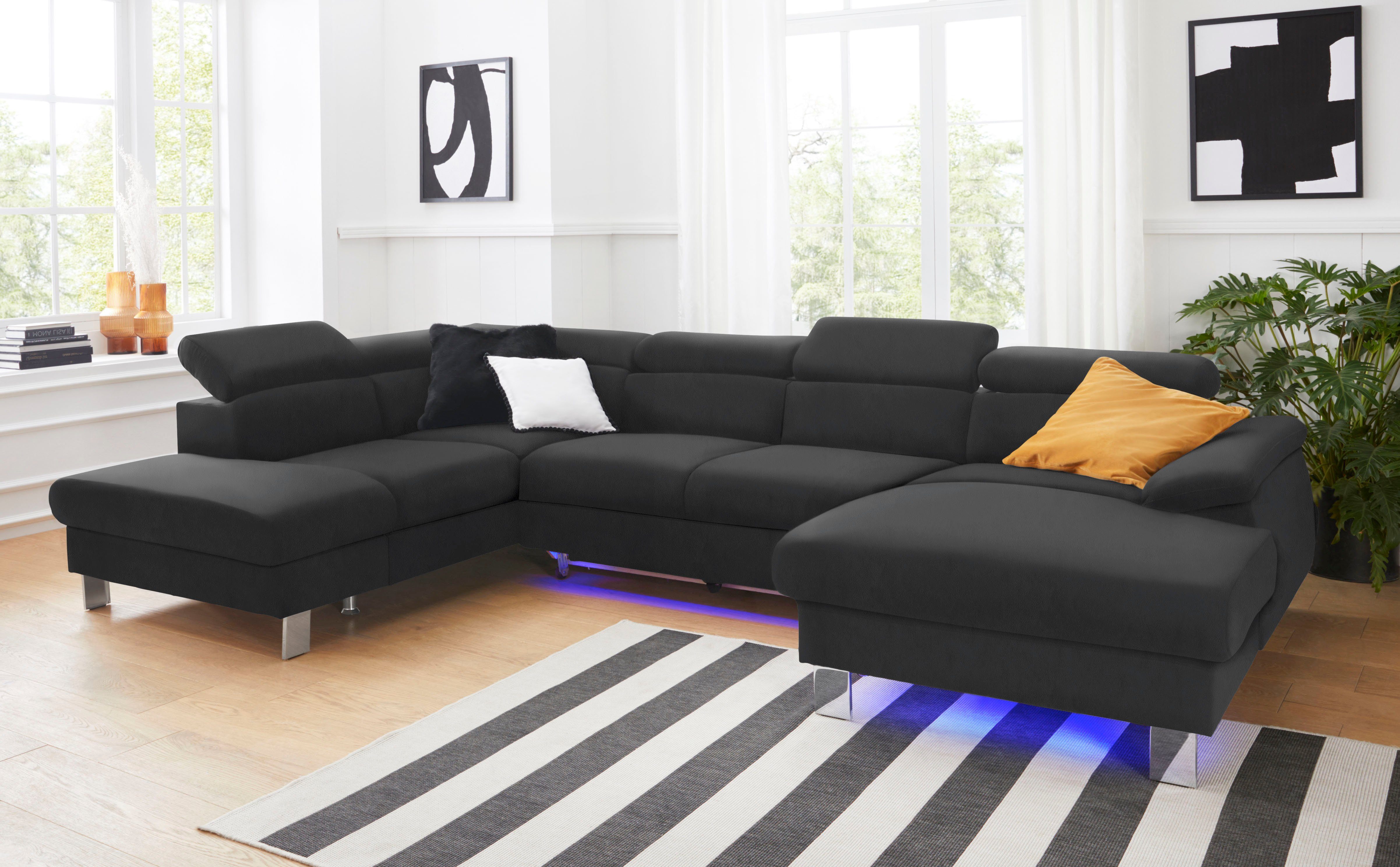 COTTA Wohnlandschaft "Komaris U-Form, B: 320 cm" mit Kopfteilverstellung, o günstig online kaufen